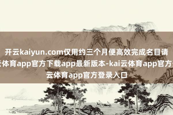 开云kaiyun.com仅用约三个月便高效完成名目请托-kai云体育app官方下载app最新版本-kai云体育app官方登录入口
