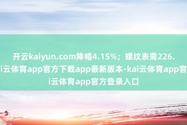 开云kaiyun.com降幅4.15%；螺纹表需226.01万吨-kai云体育app官方下载app最新版本-kai云体育app官方登录入口